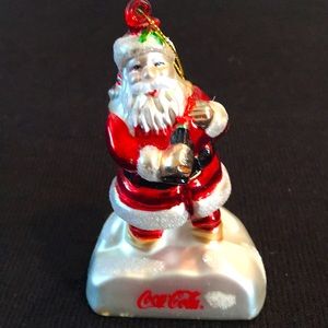 Coca-Cola Blown Glass Ornament (Santa)